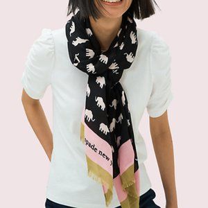 Kate Spade Elephant oblong scarf